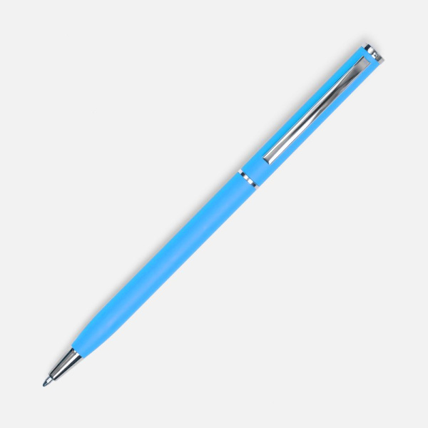 Ручка шариковая Hotel Chrome, ver.2, матовая голубая, 13х0,7 см