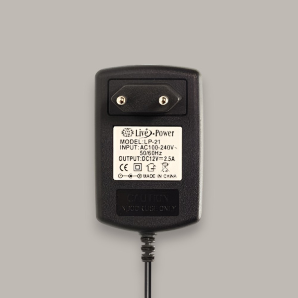 Блок питания Live-Power 12V LP21, 12V, 2.5A, штекер 3.5*1.35, длина кабеля 900 мм, черный