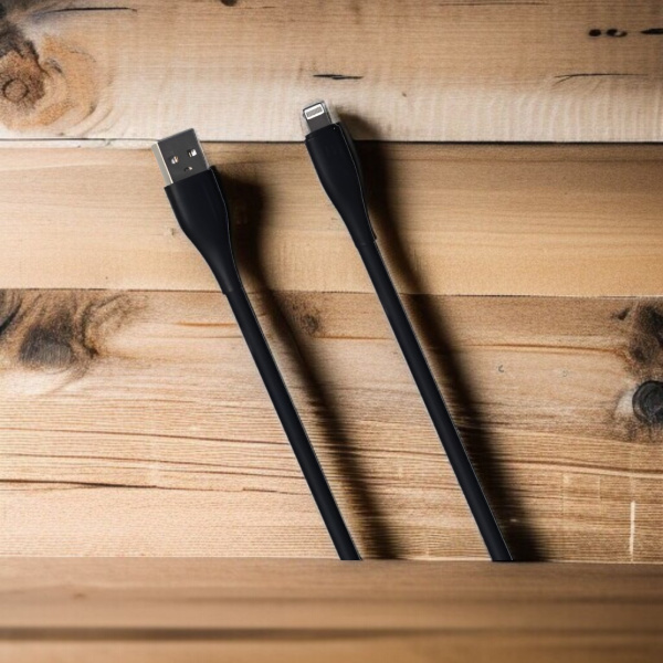 Кабель USB MRM MR94i USB-Lightning, длина 1000мм, ток 3А, черный / Быстрая зарядка и передача данных с PET-защитой