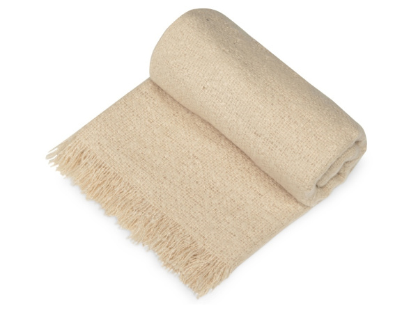 Плед акриловый «Mohair», Цвет бежевый