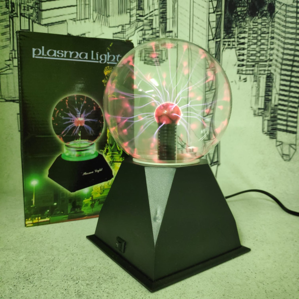 Плазменный шар Plasma light декоративная лампа Теслы (Молния), d 10 см