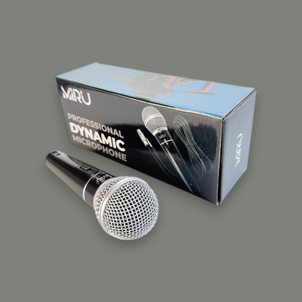 Проводной динамический микрофон  MIC002, 3-pin XLR, 6.3 мм, 600 Ом, -52 дБ, черный / Высокая фильтрация шумов, четкое и ясное звучание