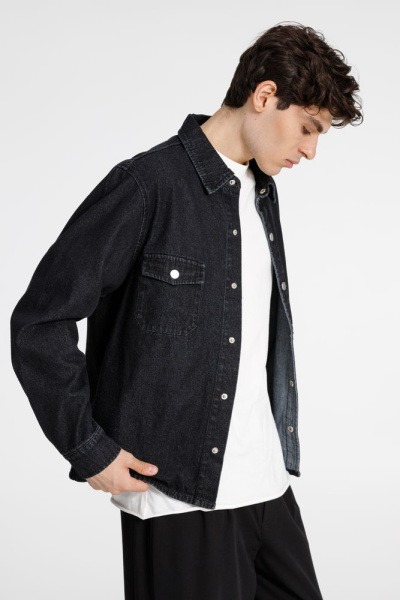 Куртка джинсовая O3, черная, XS–4XL