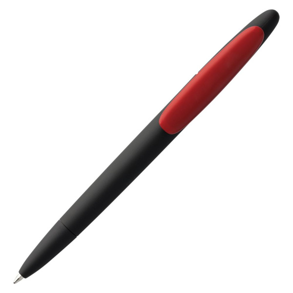 Ручка шариковая Prodir DS5 TRR-P Soft Touch, черная с красным, 14,4х1,1 см