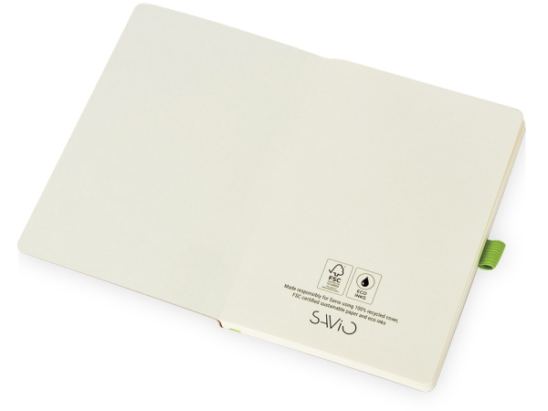 Блокнот А5 в гибкой обложке «Sevilia Soft», Цвет крафтовый/зеленое яблоко