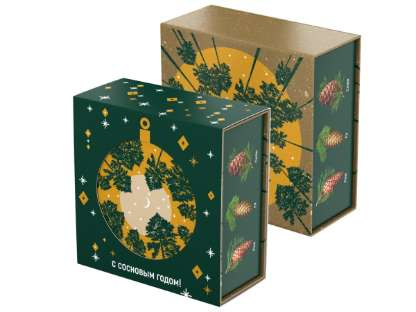 Подарочный набор c чаем «С сосновым годом!», Цвет мультиколор