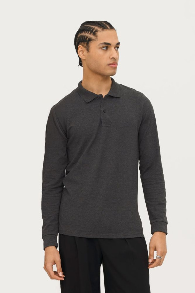 Рубашка поло мужская с длинным рукавом Perfect LSL Men, белая, S–3XL