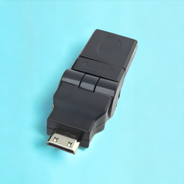 Переходник mini HDMI-M на HDMI-M 360°, черный / Подходит для подключения ноутбуков, камер, видеокамер, планшетов и других устройств к мониторам, телевизорам и проекторам