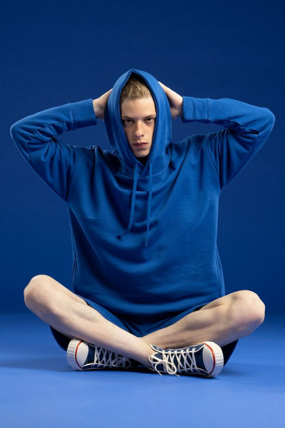 Худи унисекс H2, синее, XS–XXL