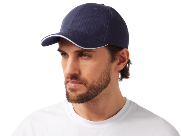 Бейсболка «Cancun», Цвет темно-синий, белый