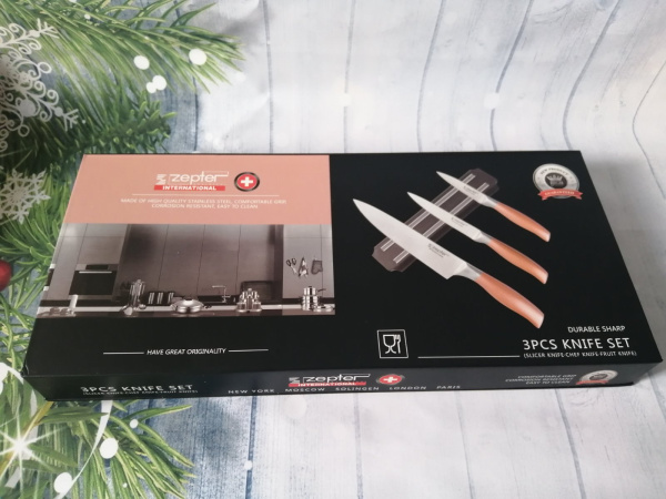 Набор кухонных ножей Zepter Knife Set 3 предмета, магнитная доска