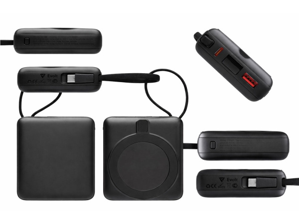 Магнитный беспроводной внешний аккумулятор c подсветкой лого «Энчант», 10000 мАч, Цвет черный