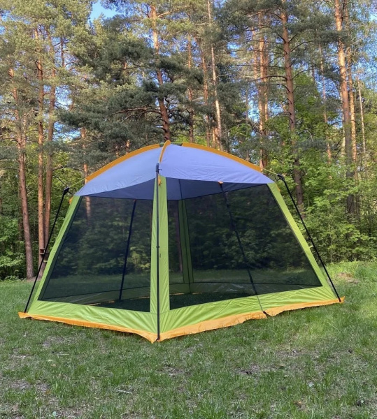 Тент кемпинговый, туристический двухслойный шатер беседка для дачи, природы, пикника