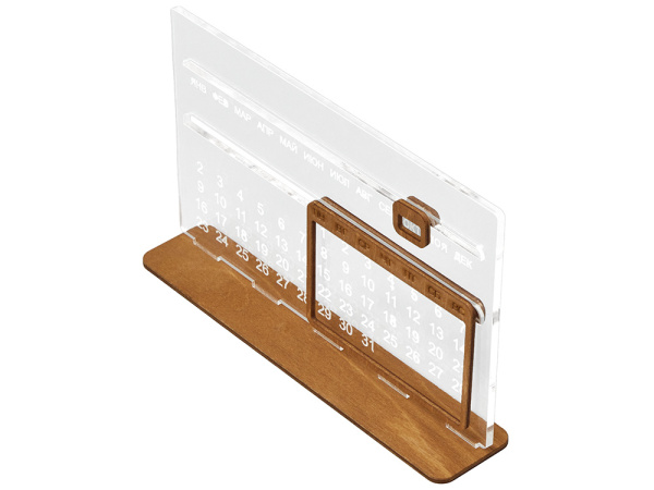 Вечный календарь из акрила «Evermore», Цвет прозрачный/мокко