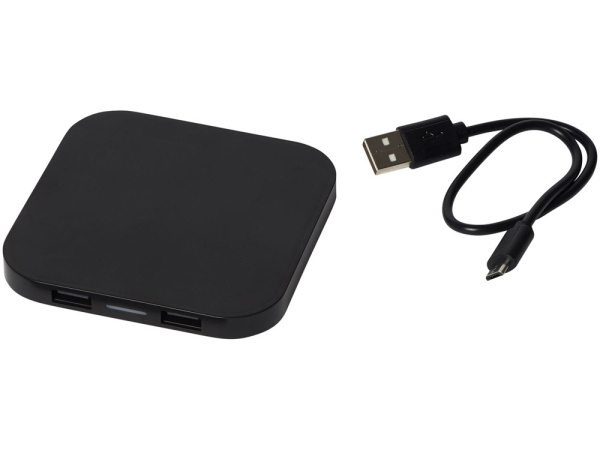 Беспроводное зарядное устройство-хаб «Ozone», Цвет черный