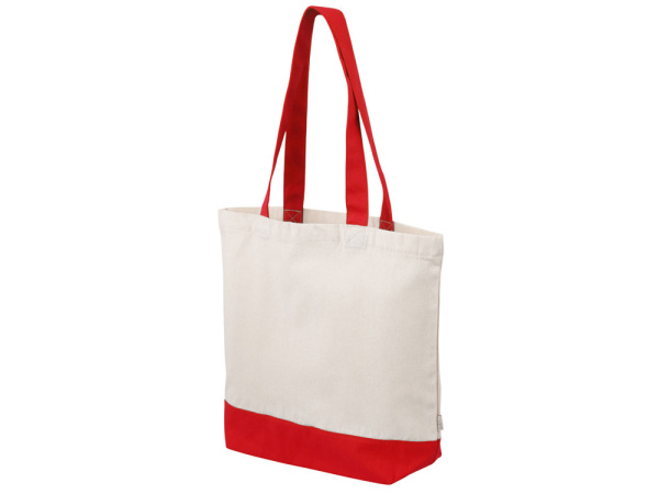 Сумка для шоппинга «Cotton» из переработанного хлопка, 280 г/м2, Цвет натуральный/красный
