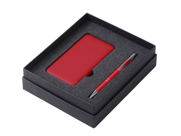Подарочный набор "Color it" с металлической ручкой и повербанком, Размер 5000 mAh, Цвет красный