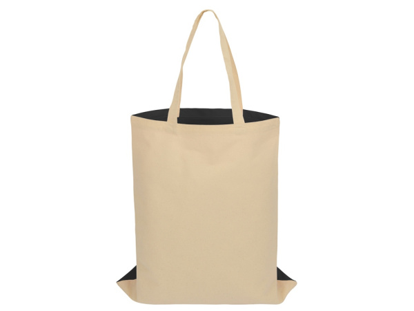 Сумка для шопинга «Twin» двухцветная из хлопка, 180 г/м2, Цвет черный/натуральный