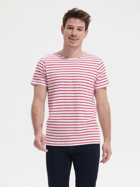 Футболка Miles Men белая с красным, S–XXL