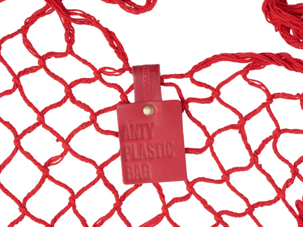 Авоська «Dream» из натурального хлопка с тиснением, Размер 25л, Цвет красный