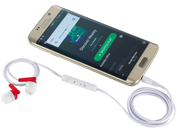 Наушники «Earbuds», Цвет красный/белый/серебристый