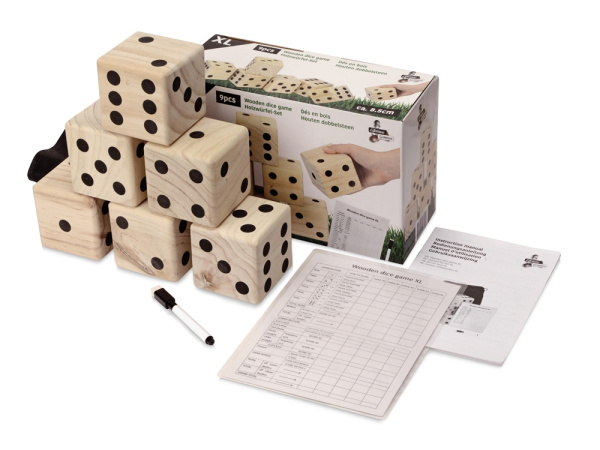 Деревянная игра в кости, XL "Dice", Цвет натуральный