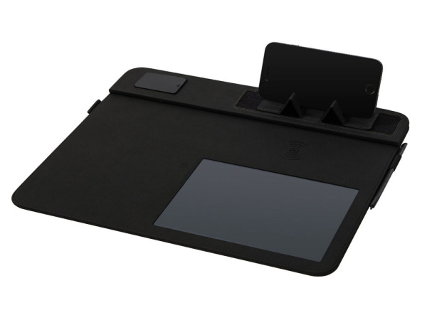 Многофункциональный коврик для мыши «Multi Pad» с беспроводной зарядкой и LCD экраном, 10 Вт, Цвет черный