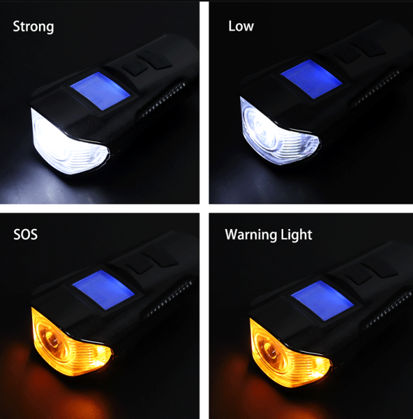 Велосипедный фонарь + компьютер + звонок XA - 585-t6+2LED, micro USB, встроенный аккумулятор