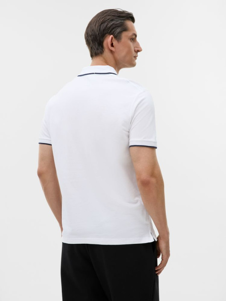 Рубашка поло унисекс Palermo, белая с темно-синим, XS–3XL