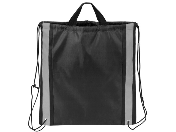 Рюкзак-мешок «Savy» со светоотражающими полосами по бокам, Цвет черный