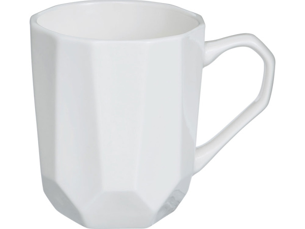 Кружка с гранями «Amery», Цвет белый глянцевый