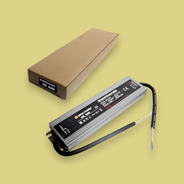 Блок питания для светодиодной ленты IP67 Slim MR-24150, 24V, 6.25A, 150W, водонепроницаемый, серый
