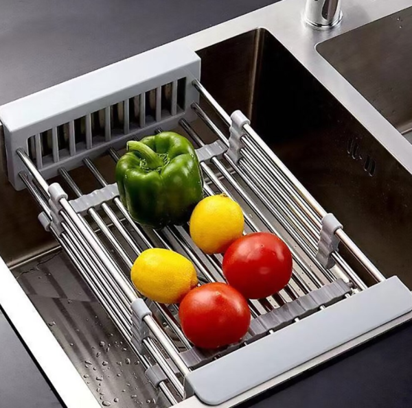 Органайзер для кухни универсальный (дуршлаг сушилка) Extendable Dish Drying, металл, пластик