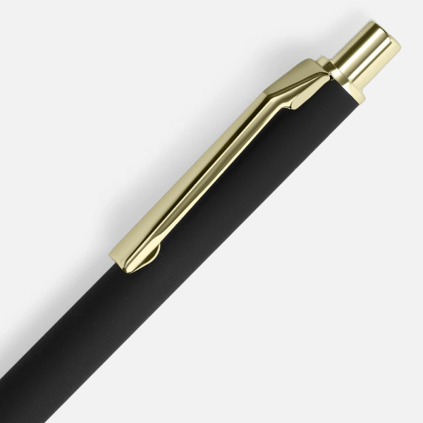 Ручка шариковая Lobby Soft Touch Gold, черная, 14,5х1 см