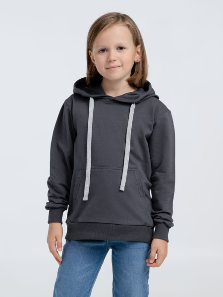 Толстовка с капюшоном детская Kirenga Kids, темно-серая (графит), 6–14 лет