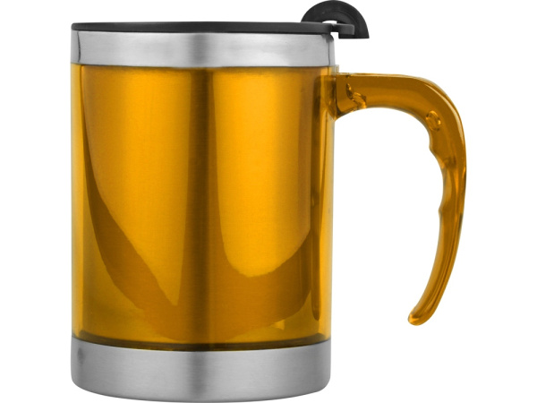 Термокружка «Эвбея», Цвет оранжевый/серебристый/черный