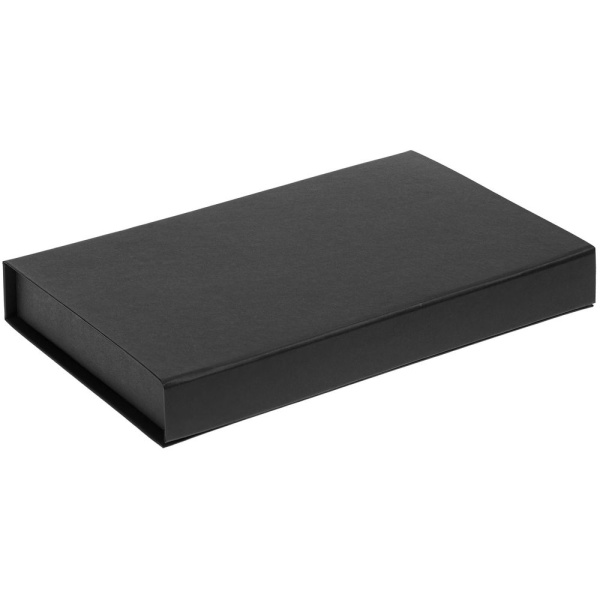 Коробка Silk с ложементом под ежедневник 15х21 см и ручку, ver.2, черная, 27х18х3,5 см