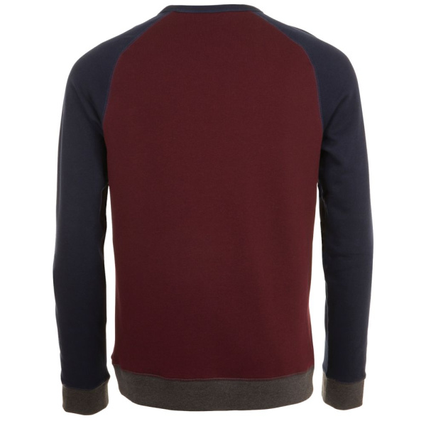 Толстовка унисекс Sandro, бордовая с темно-синим, XS–3XL