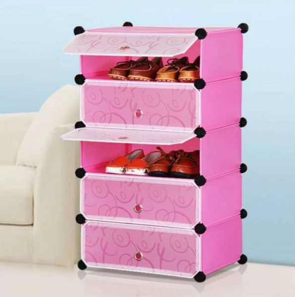 Универсальный модульный шкаф для одежды, обуви, игрушек Plastic Storage Cabinet Classic 5 полок