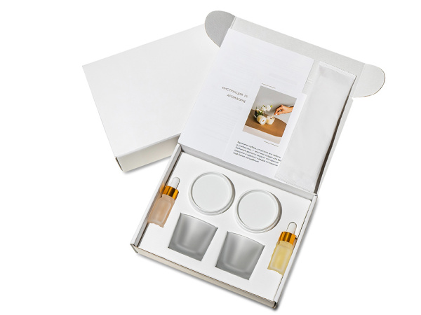 Набор для создания 2-х ароматических свечей: имбирный пряник, рождественская елка, Размер Без лого, Цвет белый