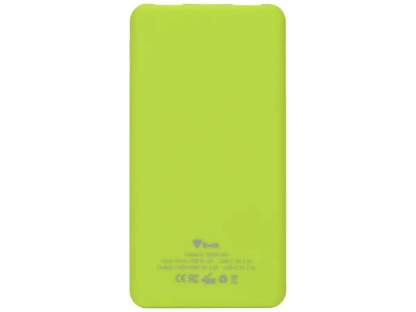 Внешний аккумулятор «Reserve» с USB Type-C, 5000 mAh, Цвет зеленое яблоко
