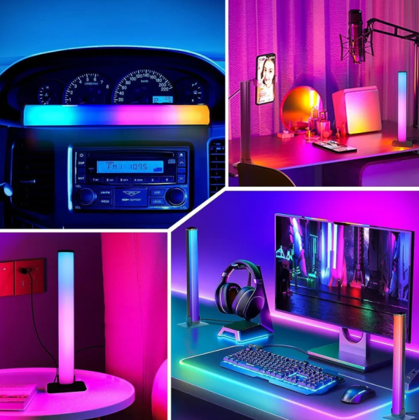 Умный настольный светильник лампа, подсветка для телевизора и монитора Ambilight, управление со смартфона, пульт ДУ, в комплекте 2 штуки