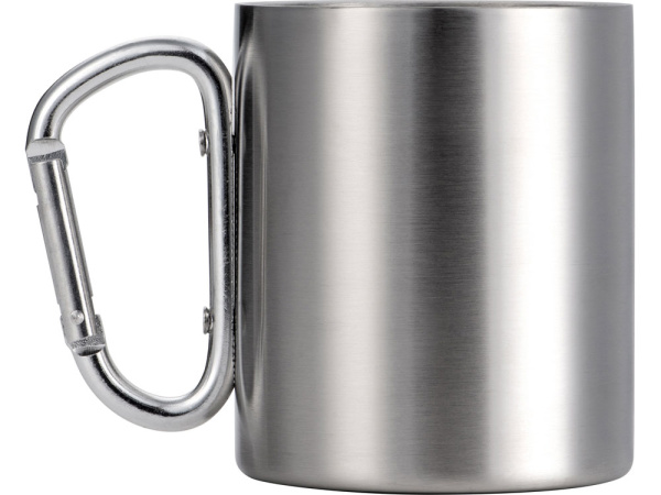 Кружка из стали с ручкой-карабином «Elbrus», Цвет серебристый