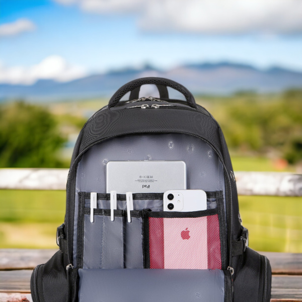 Вместительный рюкзак для ноутбука Legioner Backpack M04, серый / Ортопедическая спинка, вентиляция спины