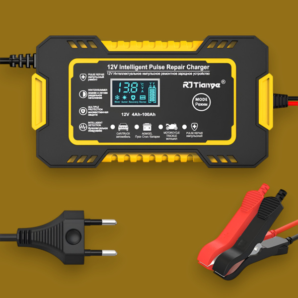 Автомобильное интеллектуальное зарядное устройство с импульсным восстановлением и полной зарядкой