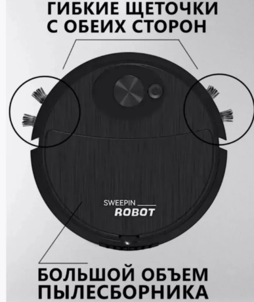 Мини робот - пылесос для сухой уборки / Черный или белый