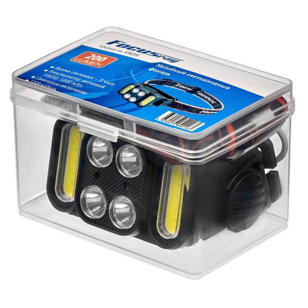 FOCUSray 1305 акку 18650 1200 мАН 3,7V .сенсор,индикатор зарядки,4 диода  4W+ 2 СОВ 3W 1/180, шт