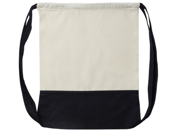 Рюкзак-мешок Cotton из хлопка, 170 г/м2, Цвет натуральный/черный