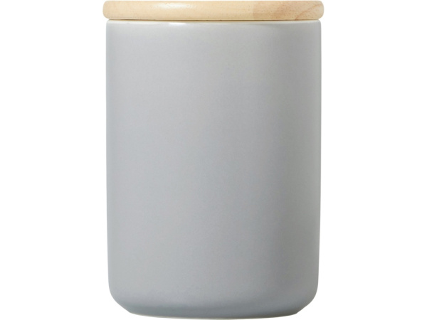 Кружка с ручкой и крышкой из каучукового дерева «Jeny», Цвет серый, натуральный