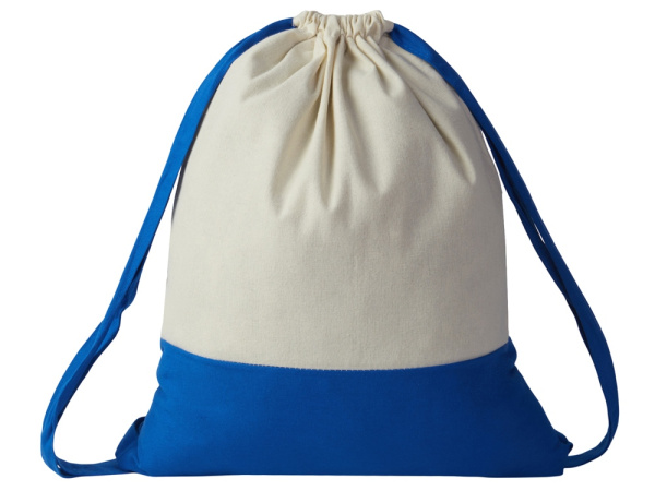 Рюкзак-мешок Cotton из хлопка, 170 г/м2, Цвет натуральный/синий